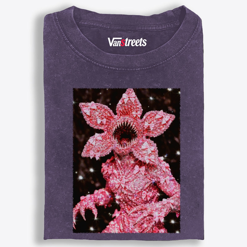 Pink Bling Demogorgon Retro Washed T-Shirt | 100% Cotton | Streetwear Essential