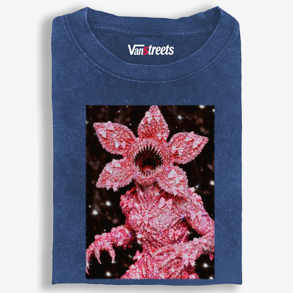 Pink Bling Demogorgon Retro Washed T-Shirt | 100% Cotton | Streetwear Essential