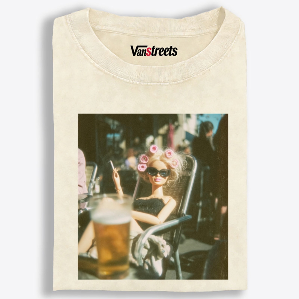 Pink Roller Beer Auntie Retro Washed T-Shirt | 100% Cotton | Streetwear Essential