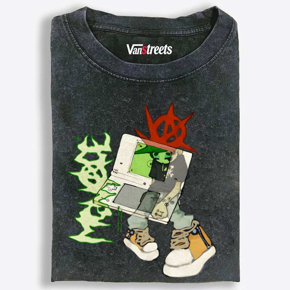 DS Street Machine Retro Washed T-Shirt | 100% Cotton | Streetwear Essential