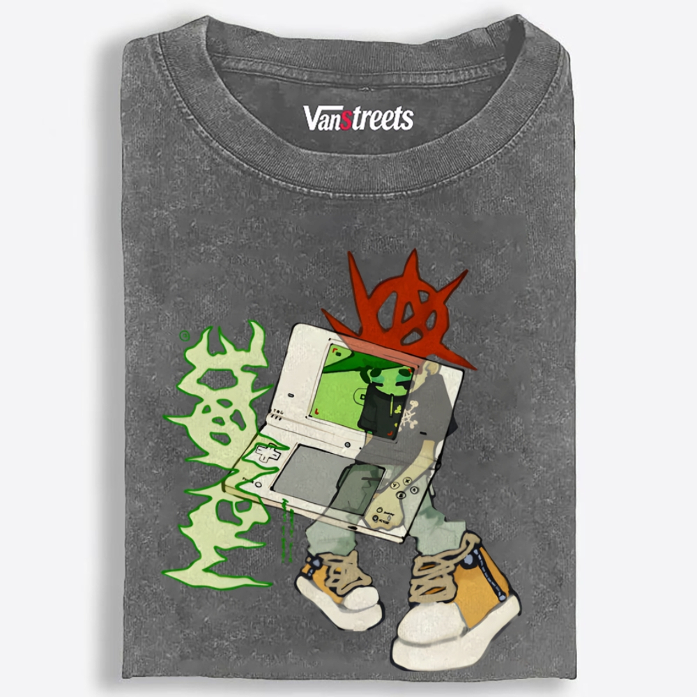 DS Street Machine Retro Washed T-Shirt | 100% Cotton | Streetwear Essential