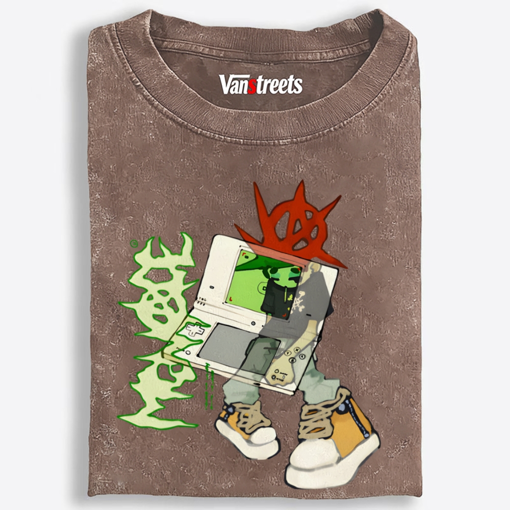 DS Street Machine Retro Washed T-Shirt | 100% Cotton | Streetwear Essential