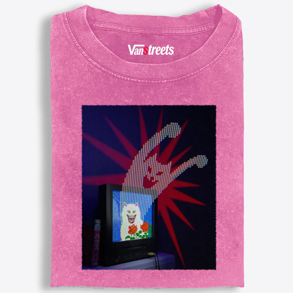 Pixel Cat Breakout Retro Washed T-Shirt | 100% Cotton | Streetwear Essential