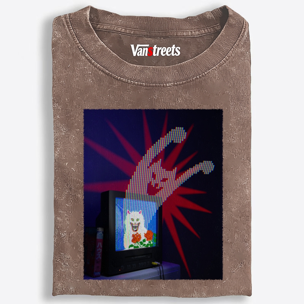 Pixel Cat Breakout Retro Washed T-Shirt | 100% Cotton | Streetwear Essential
