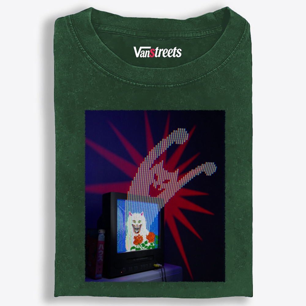 Pixel Cat Breakout Retro Washed T-Shirt | 100% Cotton | Streetwear Essential