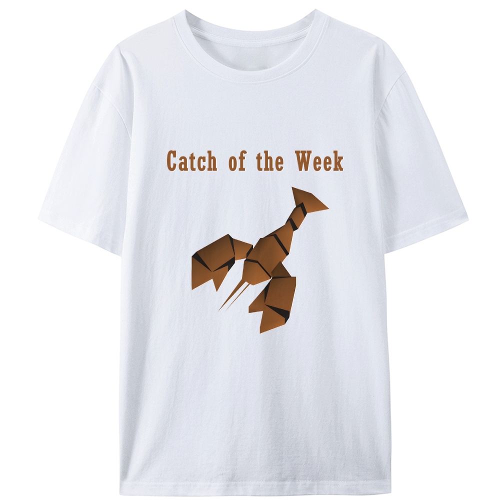 Catch of the Week Geometric Lobster Retro Designed for Women - Slim Fit Cotton Tee