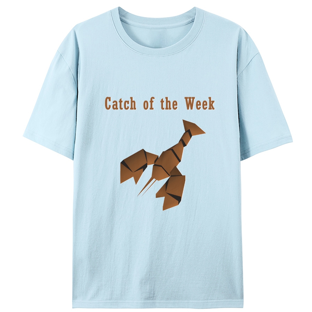 Catch of the Week Geometric Lobster Retro Designed for Women - Slim Fit Cotton Tee