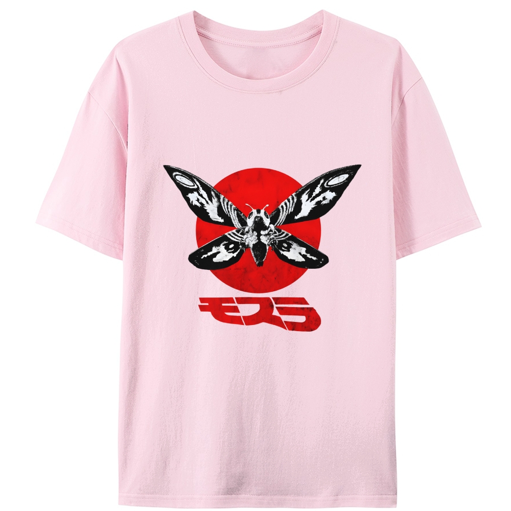 Moth & Red Sun Retro Designed for Women - Slim Fit Cotton Tee