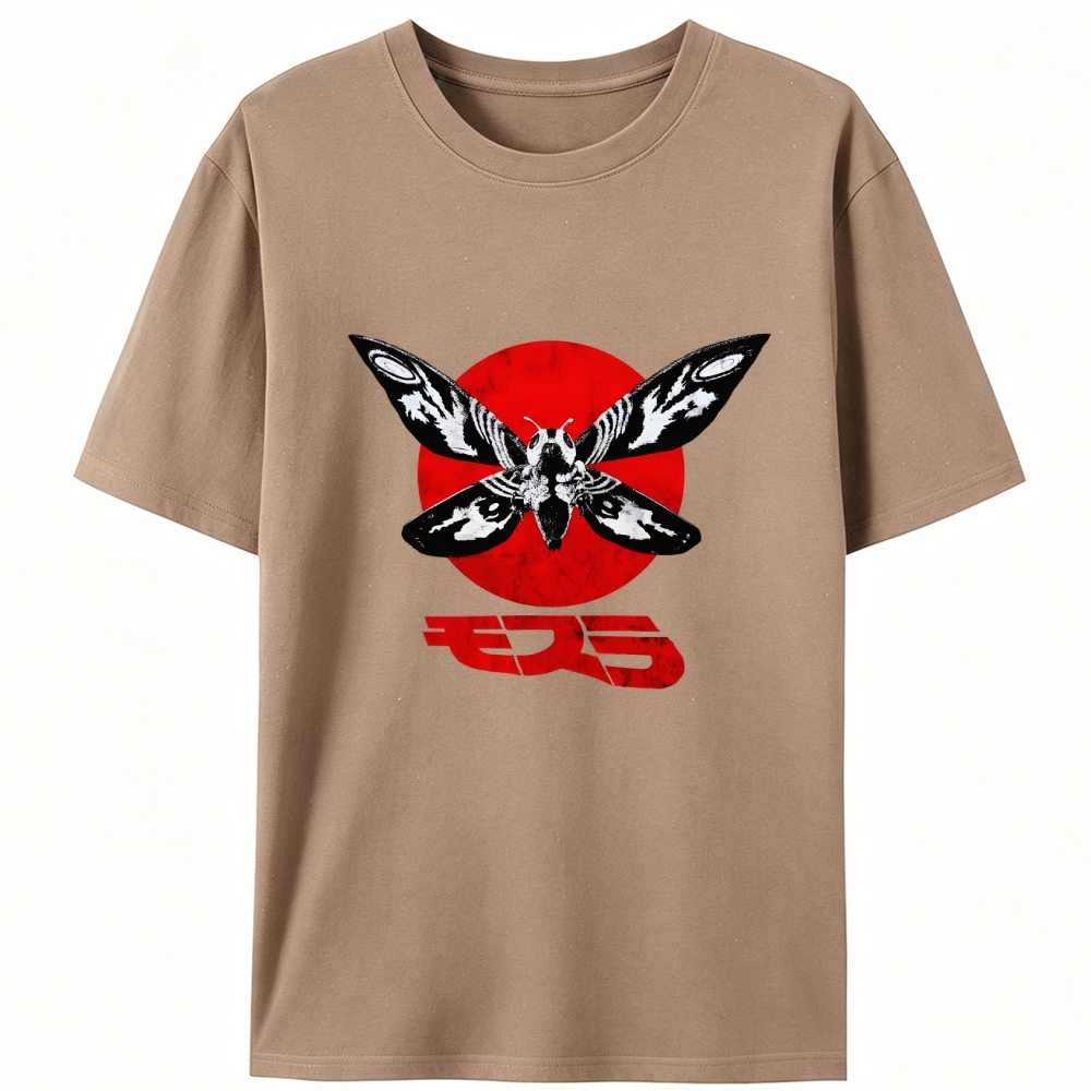 Moth & Red Sun Retro Designed for Women - Slim Fit Cotton Tee