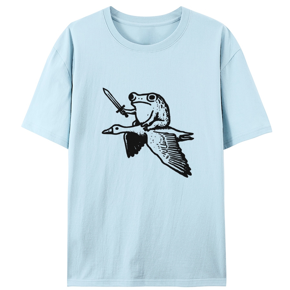 Frog Knight on Goose Retro Designed for Women - Slim Fit Cotton Tee