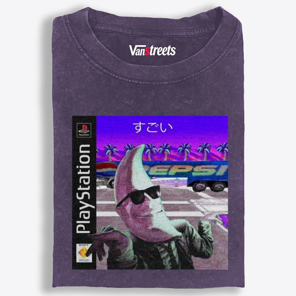 Banana PlayStation Retro Washed T-Shirt | 100% Cotton | Streetwear Essential