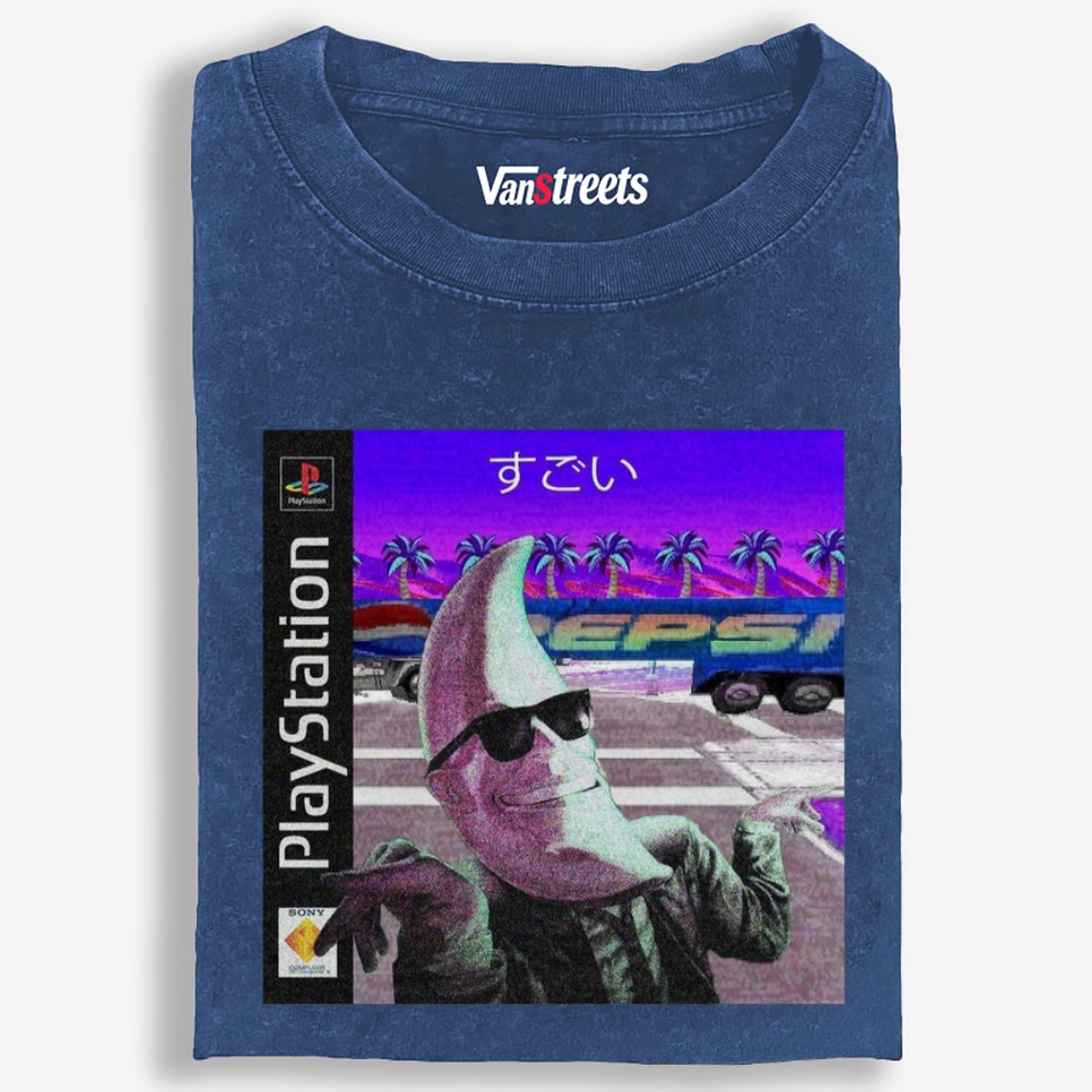 Banana PlayStation Retro Washed T-Shirt | 100% Cotton | Streetwear Essential