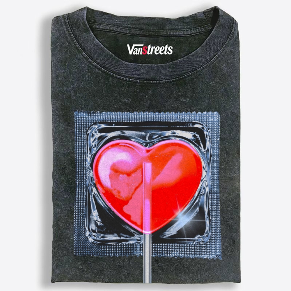 Safe Sweet Heart Retro Washed T-Shirt | 100% Cotton | Streetwear Essential