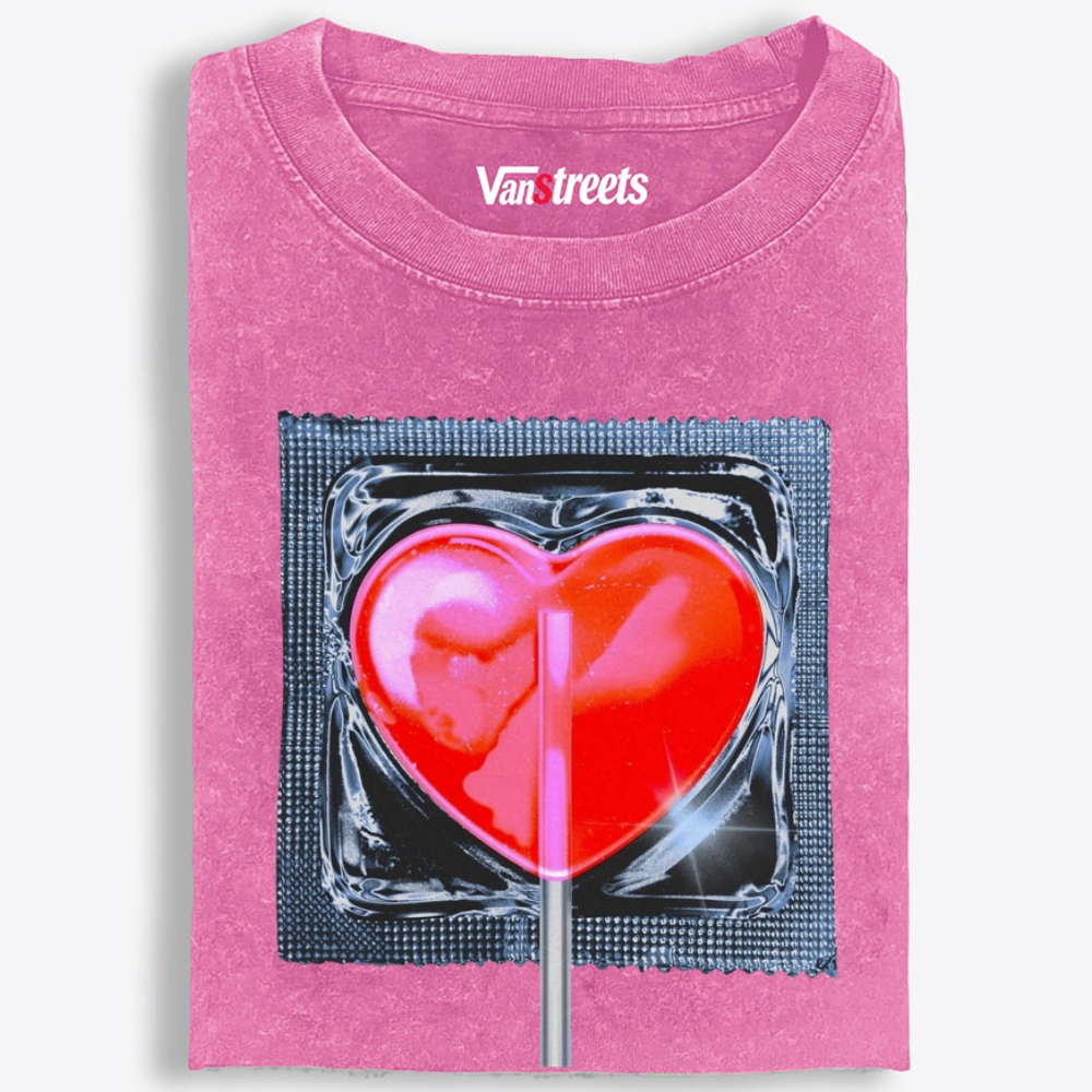 Safe Sweet Heart Retro Washed T-Shirt | 100% Cotton | Streetwear Essential