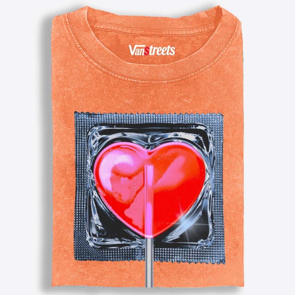 Safe Sweet Heart Retro Washed T-Shirt | 100% Cotton | Streetwear Essential