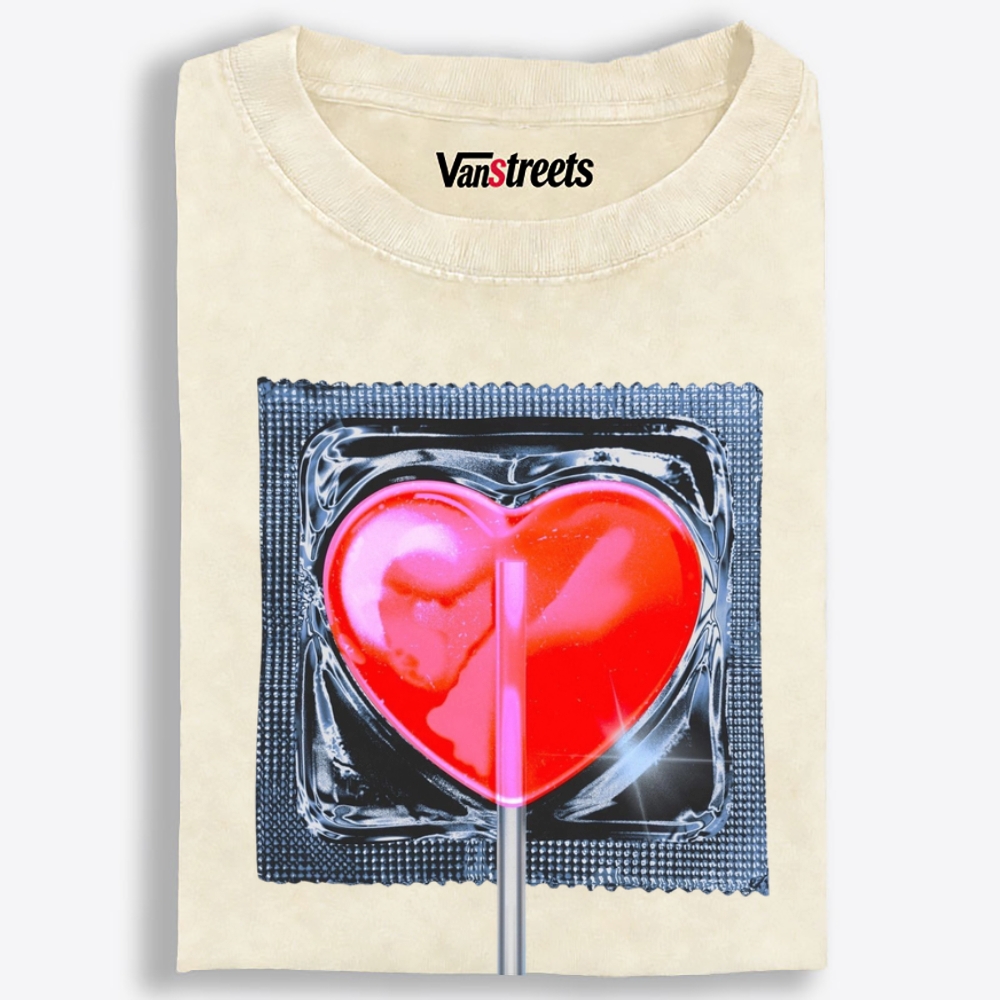 Safe Sweet Heart Retro Washed T-Shirt | 100% Cotton | Streetwear Essential