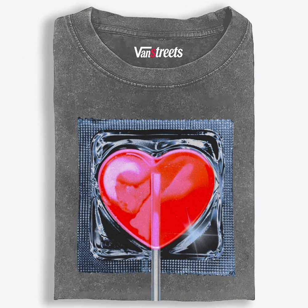 Safe Sweet Heart Retro Washed T-Shirt | 100% Cotton | Streetwear Essential