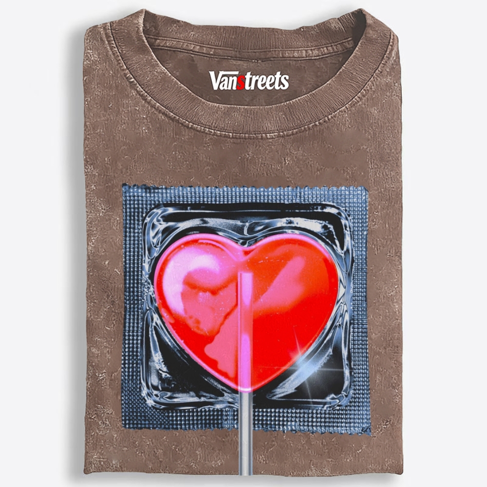 Safe Sweet Heart Retro Washed T-Shirt | 100% Cotton | Streetwear Essential