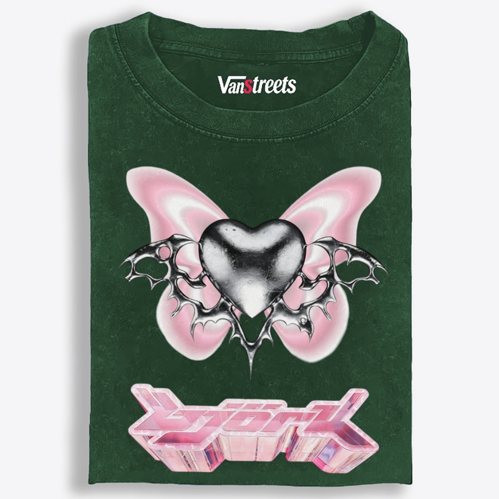 Chrome Heart Pink Butterfly Y2K Retro Washed T-Shirt | 100% Cotton | Streetwear Essential