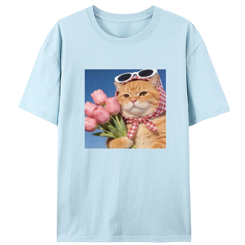 Tulip Gentleman Cat Retro Designed for Women - Slim Fit Cotton Tee