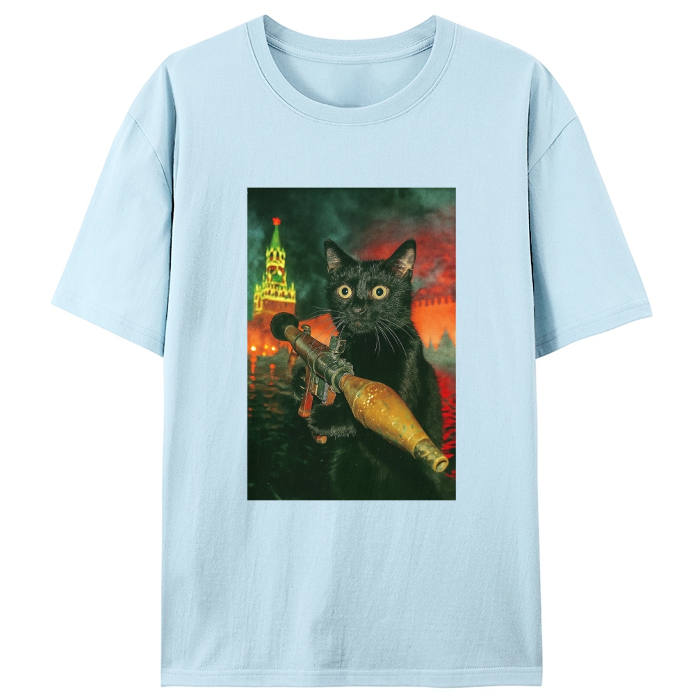 Kremlin Rocket Meow Retro Designed for Women - Slim Fit Cotton Tee