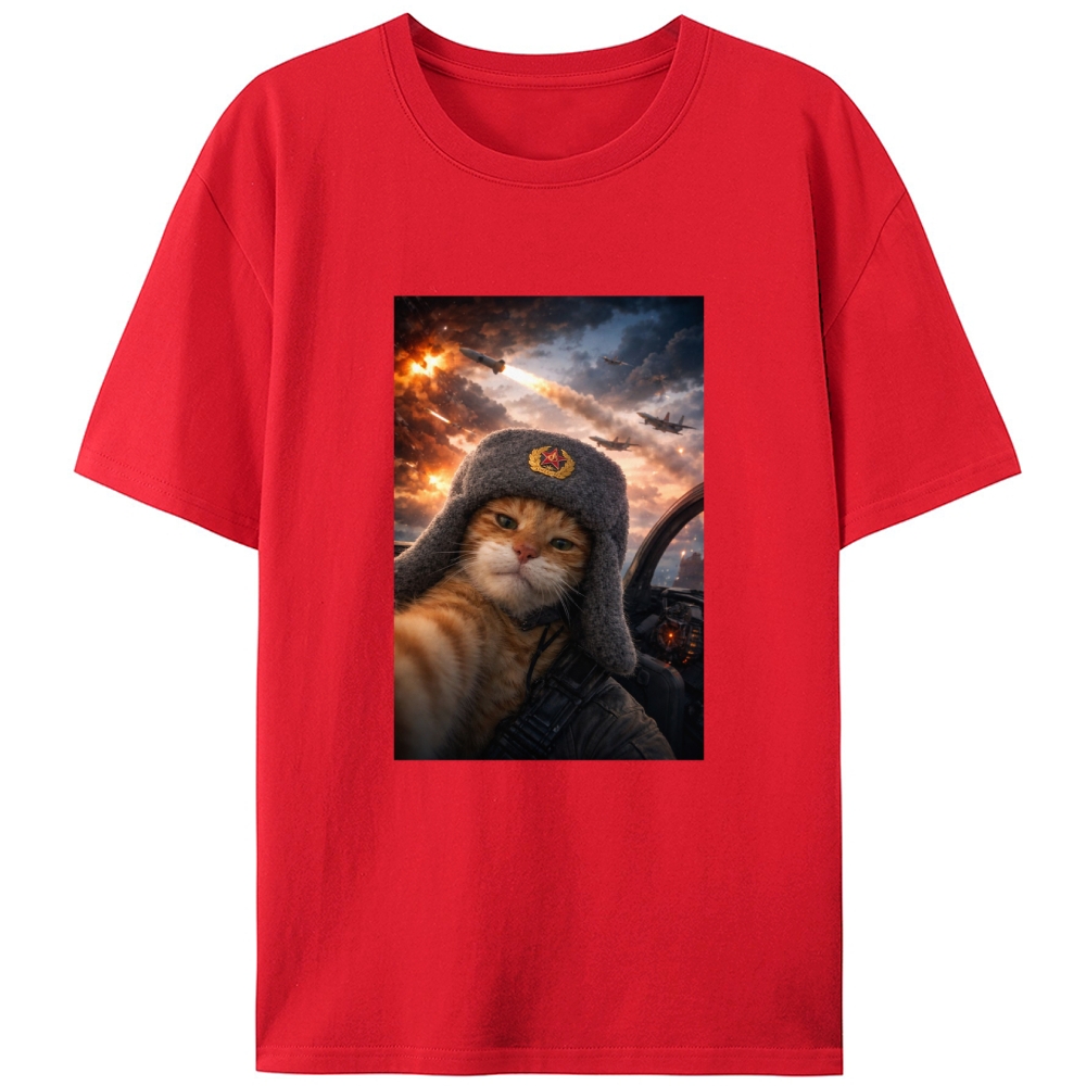 Ace Soviet Kitty Retro Designed for Women - Slim Fit Cotton Tee