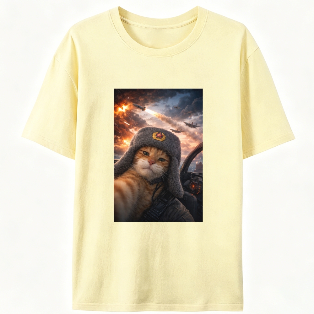 Ace Soviet Kitty Retro Designed for Women - Slim Fit Cotton Tee