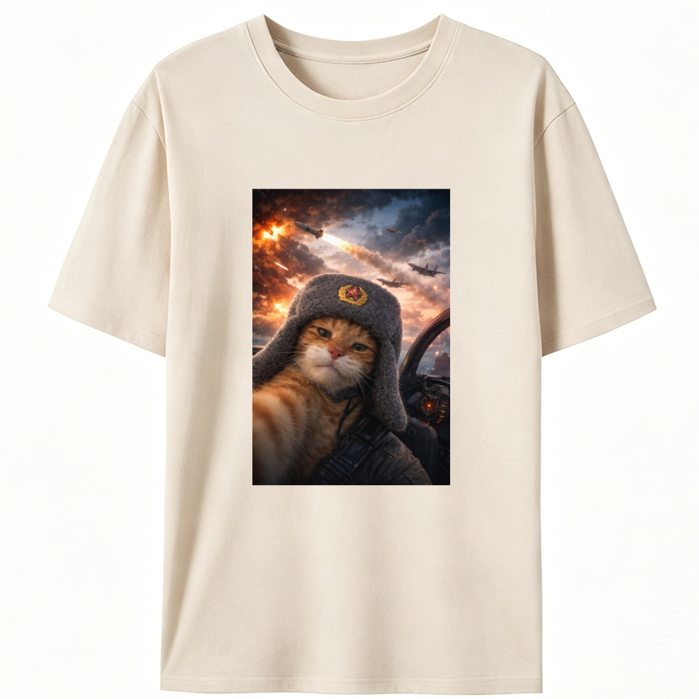 Ace Soviet Kitty Retro Designed for Women - Slim Fit Cotton Tee