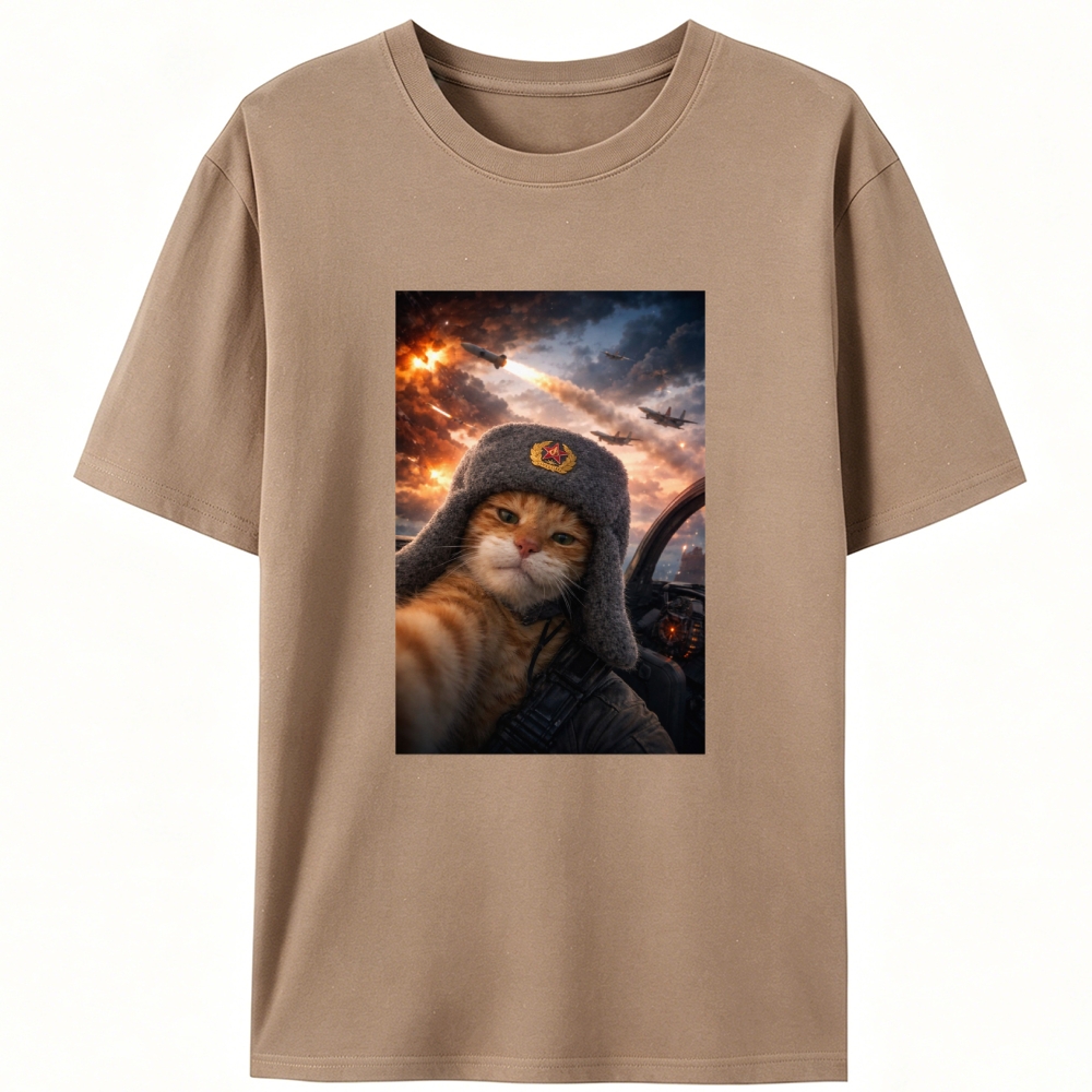 Ace Soviet Kitty Retro Designed for Women - Slim Fit Cotton Tee