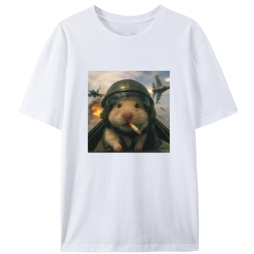 Fighter Hamster Retro Designed for Women - Slim Fit Cotton Tee