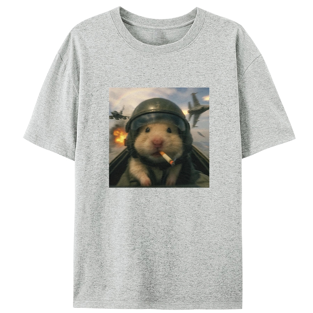 Fighter Hamster Retro Designed for Women - Slim Fit Cotton Tee