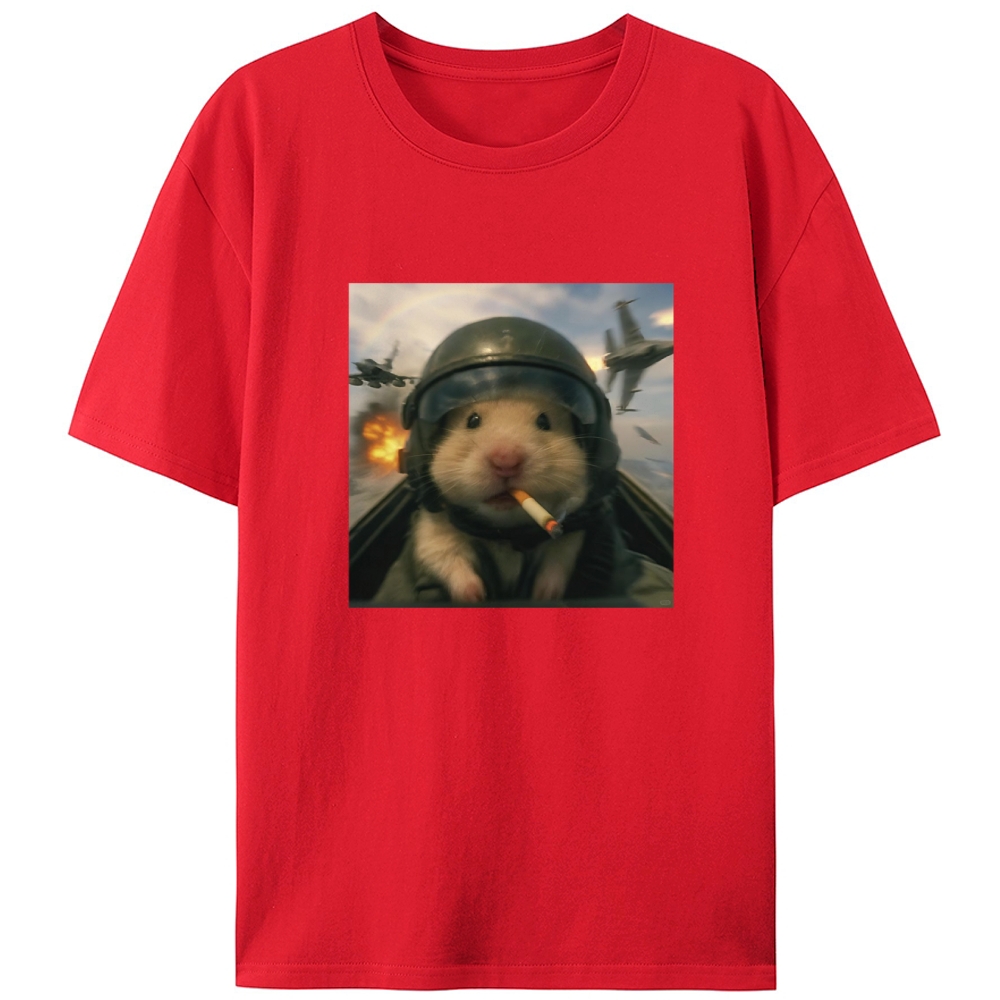 Fighter Hamster Retro Designed for Women - Slim Fit Cotton Tee