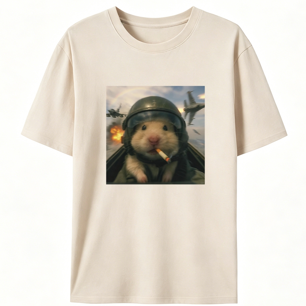 Fighter Hamster Retro Designed for Women - Slim Fit Cotton Tee