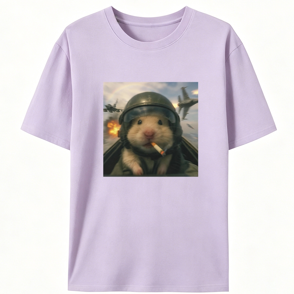 Fighter Hamster Retro Designed for Women - Slim Fit Cotton Tee