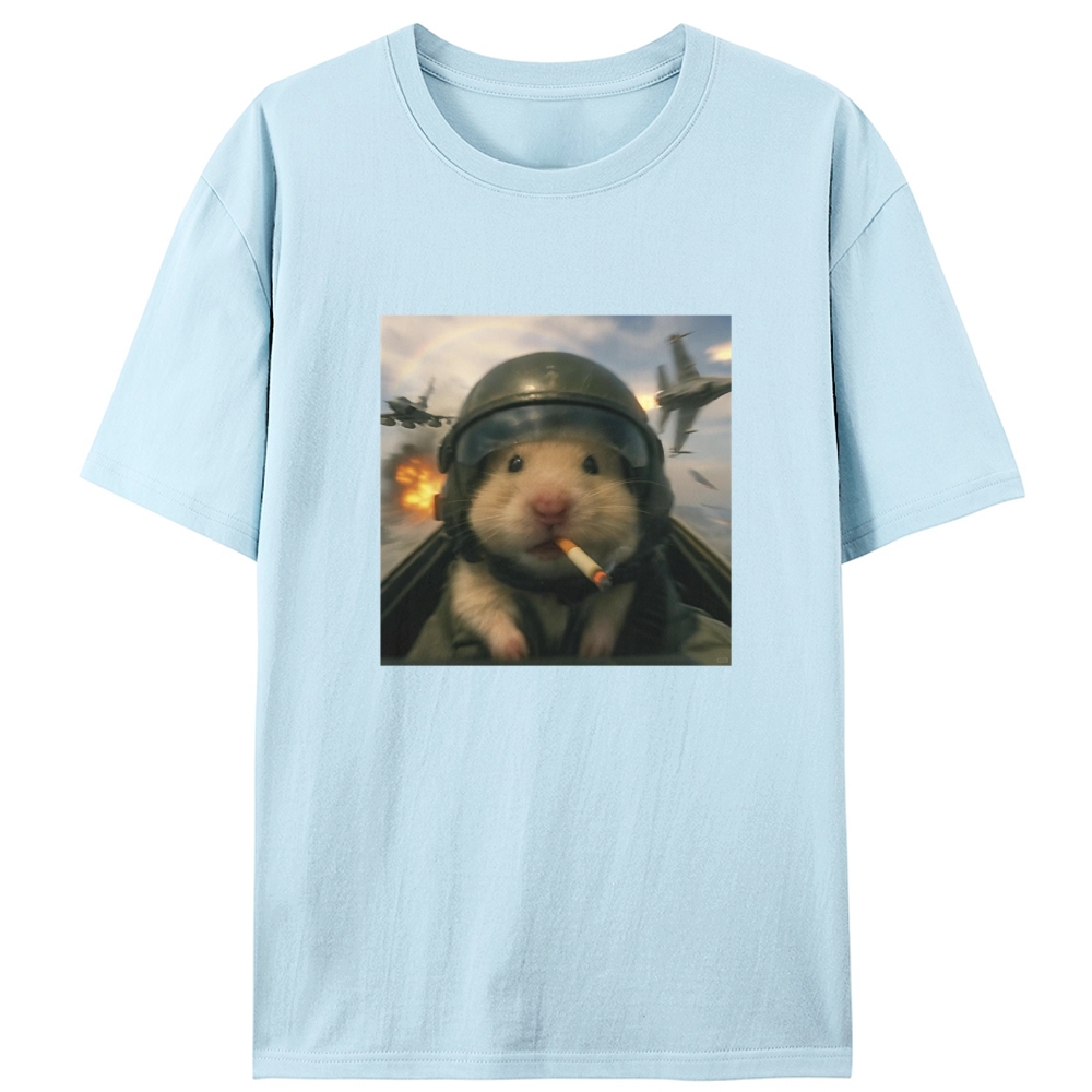 Fighter Hamster Retro Designed for Women - Slim Fit Cotton Tee
