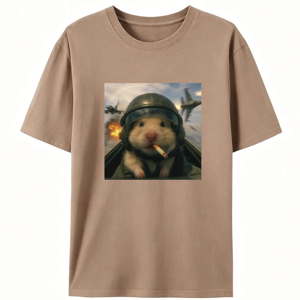 Fighter Hamster Retro Designed for Women - Slim Fit Cotton Tee