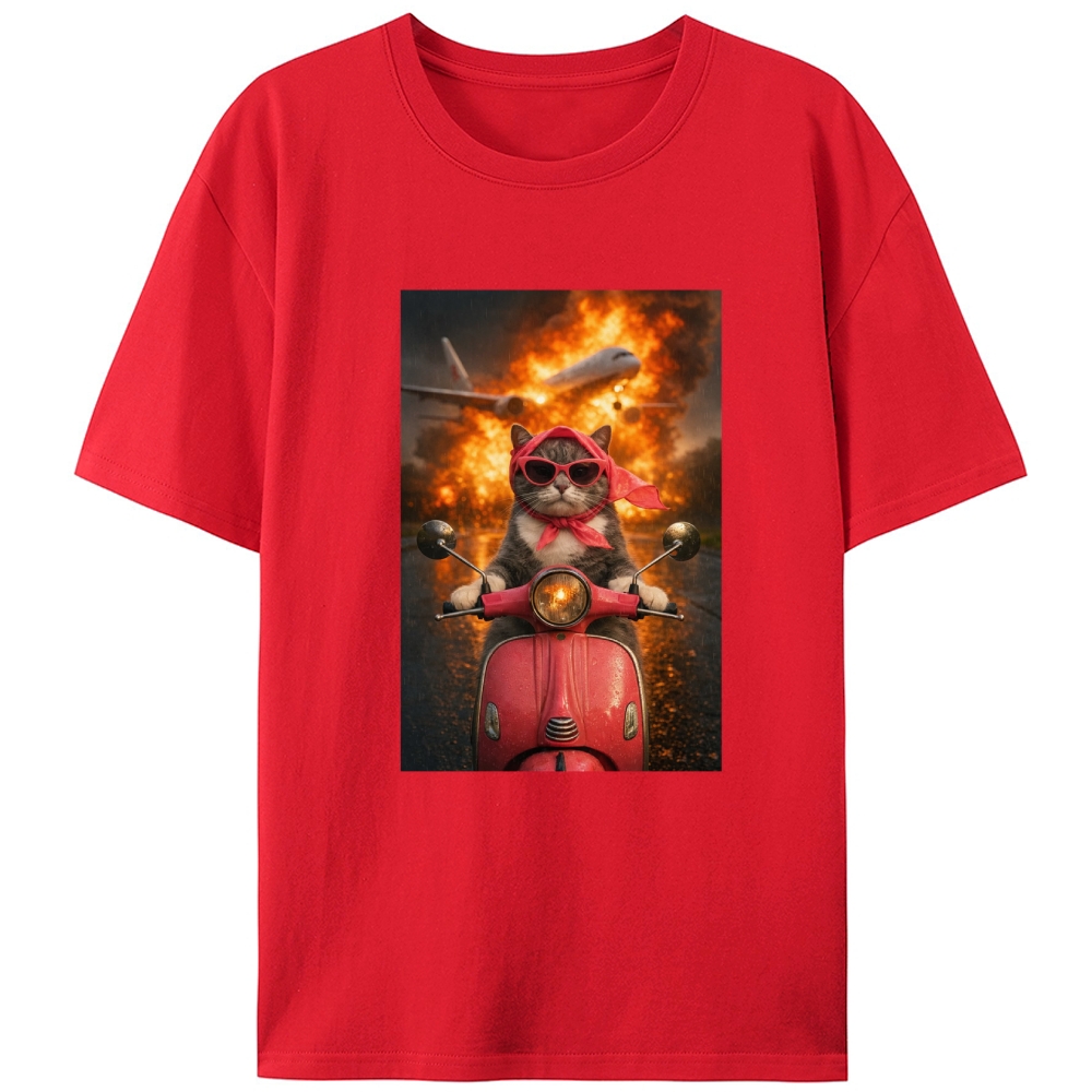 Unfazed Escape Meow Retro Designed for Women - Slim Fit Cotton Tee