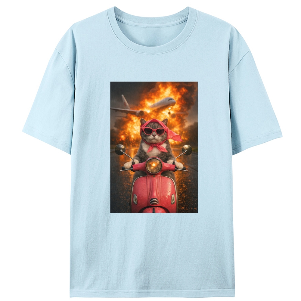 Unfazed Escape Meow Retro Designed for Women - Slim Fit Cotton Tee