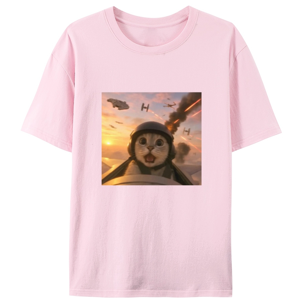 Galactic Scream Meow Retro Designed for Women - Slim Fit Cotton Tee