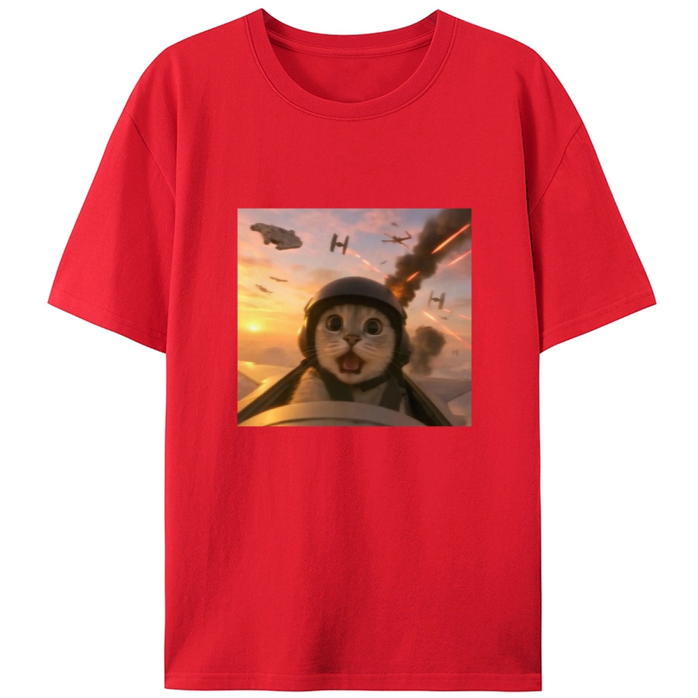 Galactic Scream Meow Retro Designed for Women - Slim Fit Cotton Tee