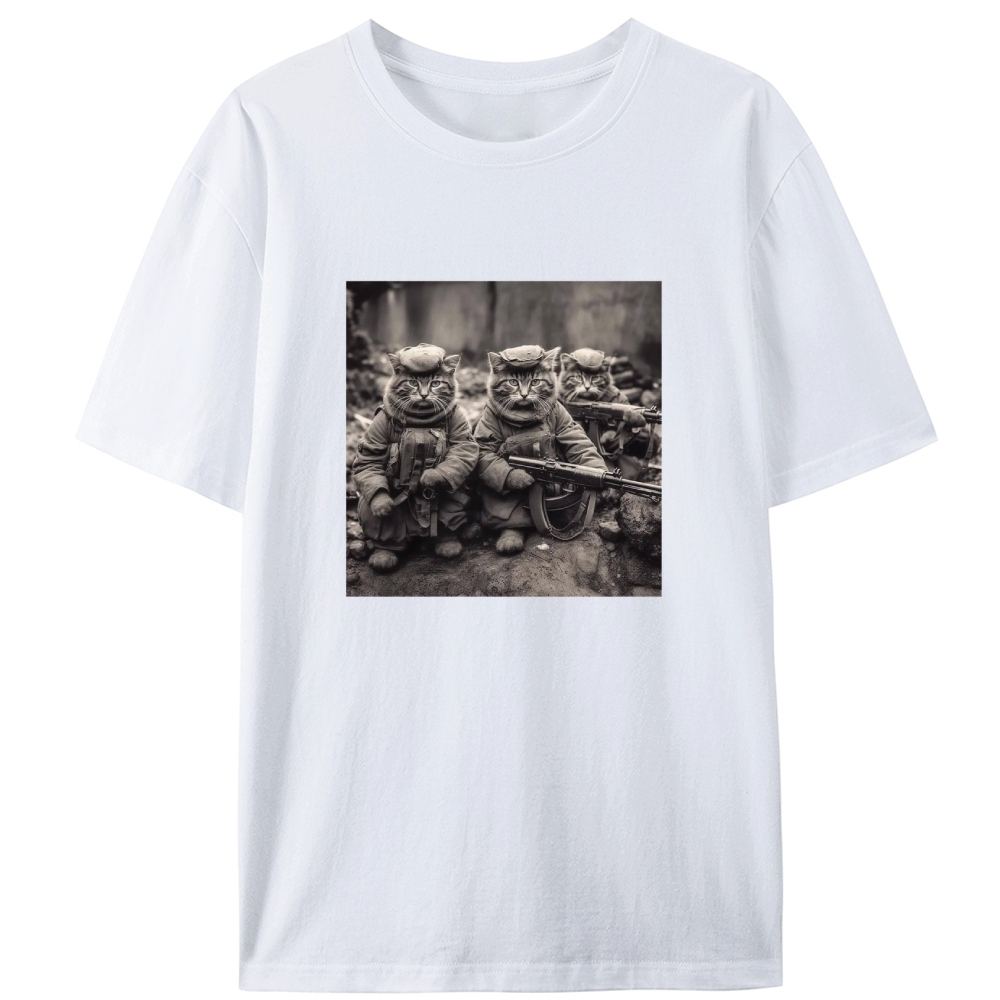 Ace Cat Troop Retro Designed for Women - Slim Fit Cotton Tee