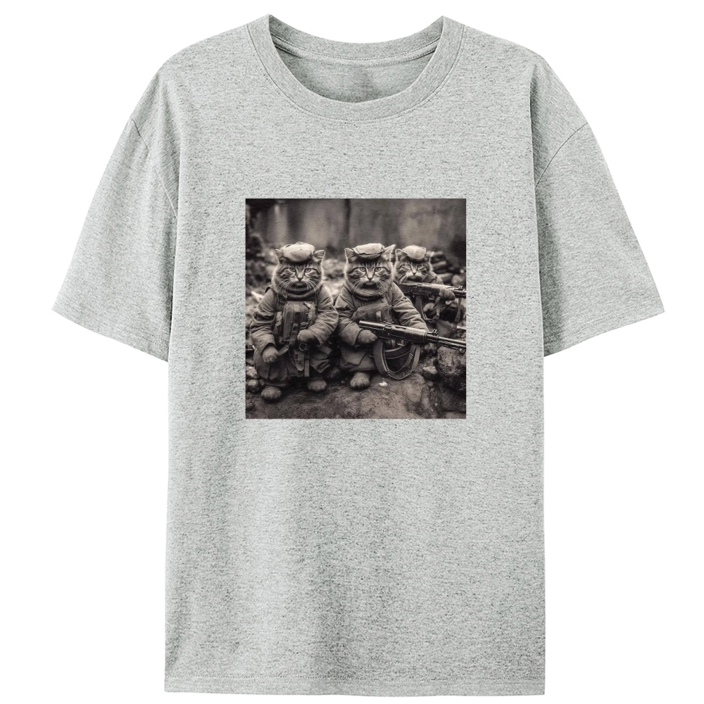 Ace Cat Troop Retro Designed for Women - Slim Fit Cotton Tee