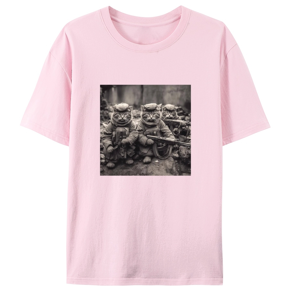Ace Cat Troop Retro Designed for Women - Slim Fit Cotton Tee