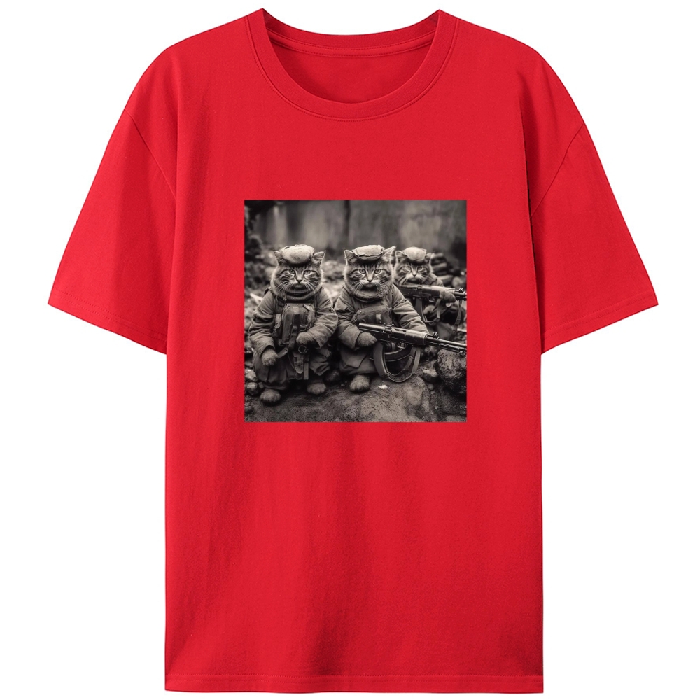 Ace Cat Troop Retro Designed for Women - Slim Fit Cotton Tee