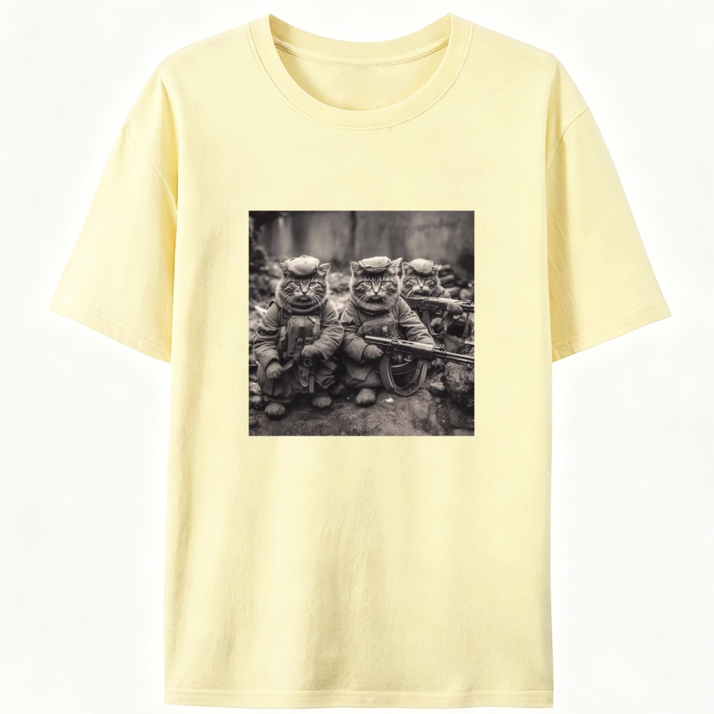 Ace Cat Troop Retro Designed for Women - Slim Fit Cotton Tee