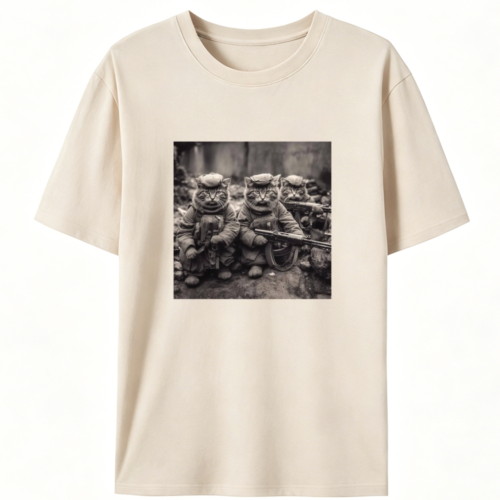 Ace Cat Troop Retro Designed for Women - Slim Fit Cotton Tee