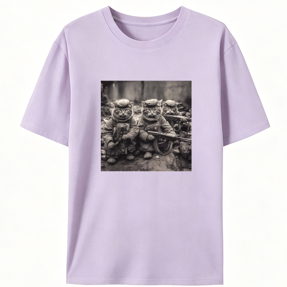 Ace Cat Troop Retro Designed for Women - Slim Fit Cotton Tee