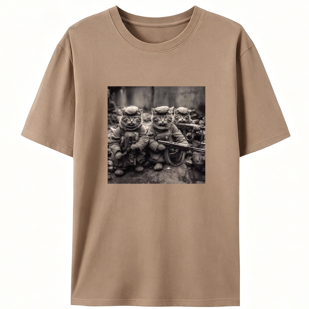 Ace Cat Troop Retro Designed for Women - Slim Fit Cotton Tee