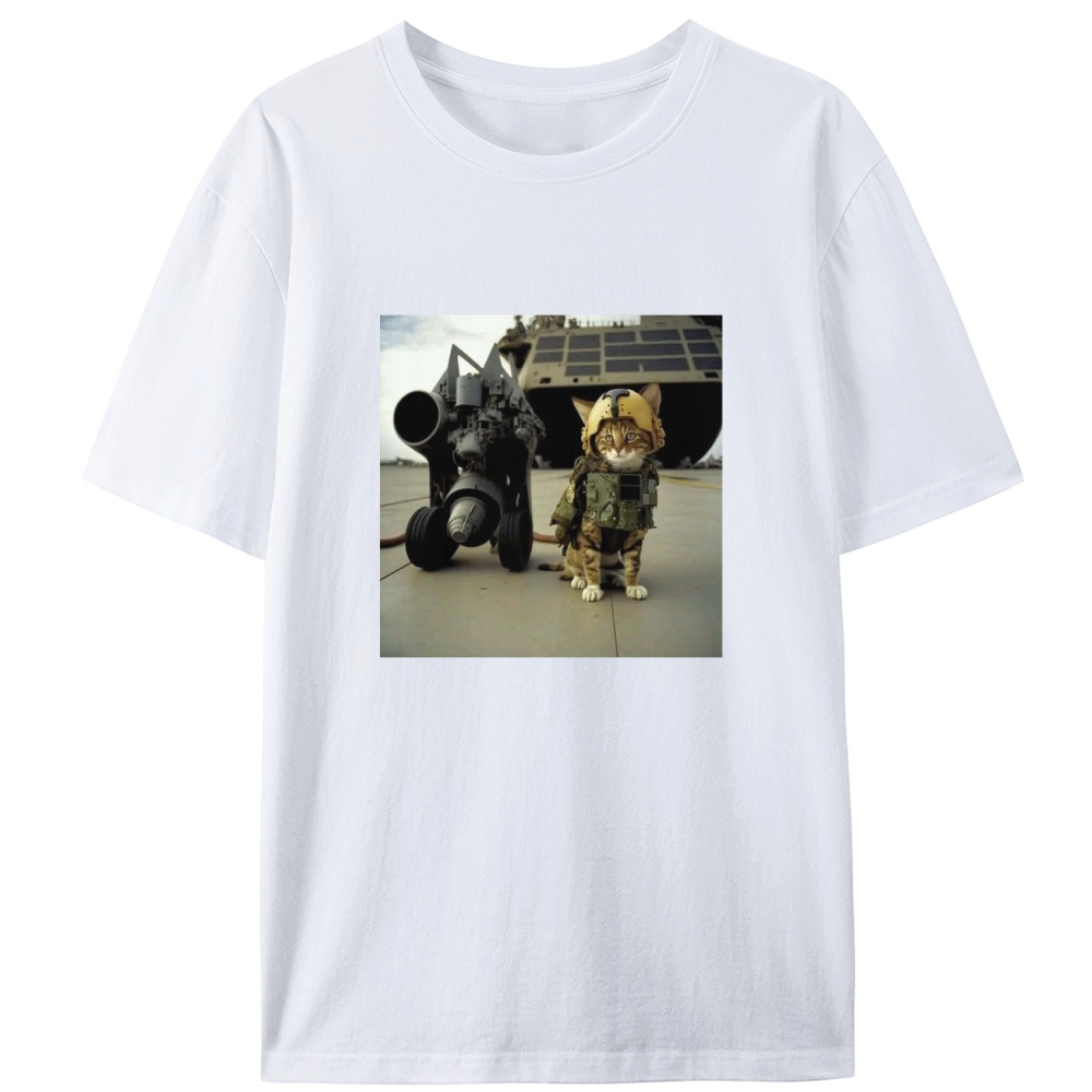Carrier Missile Meow Retro Designed for Women - Slim Fit Cotton Tee