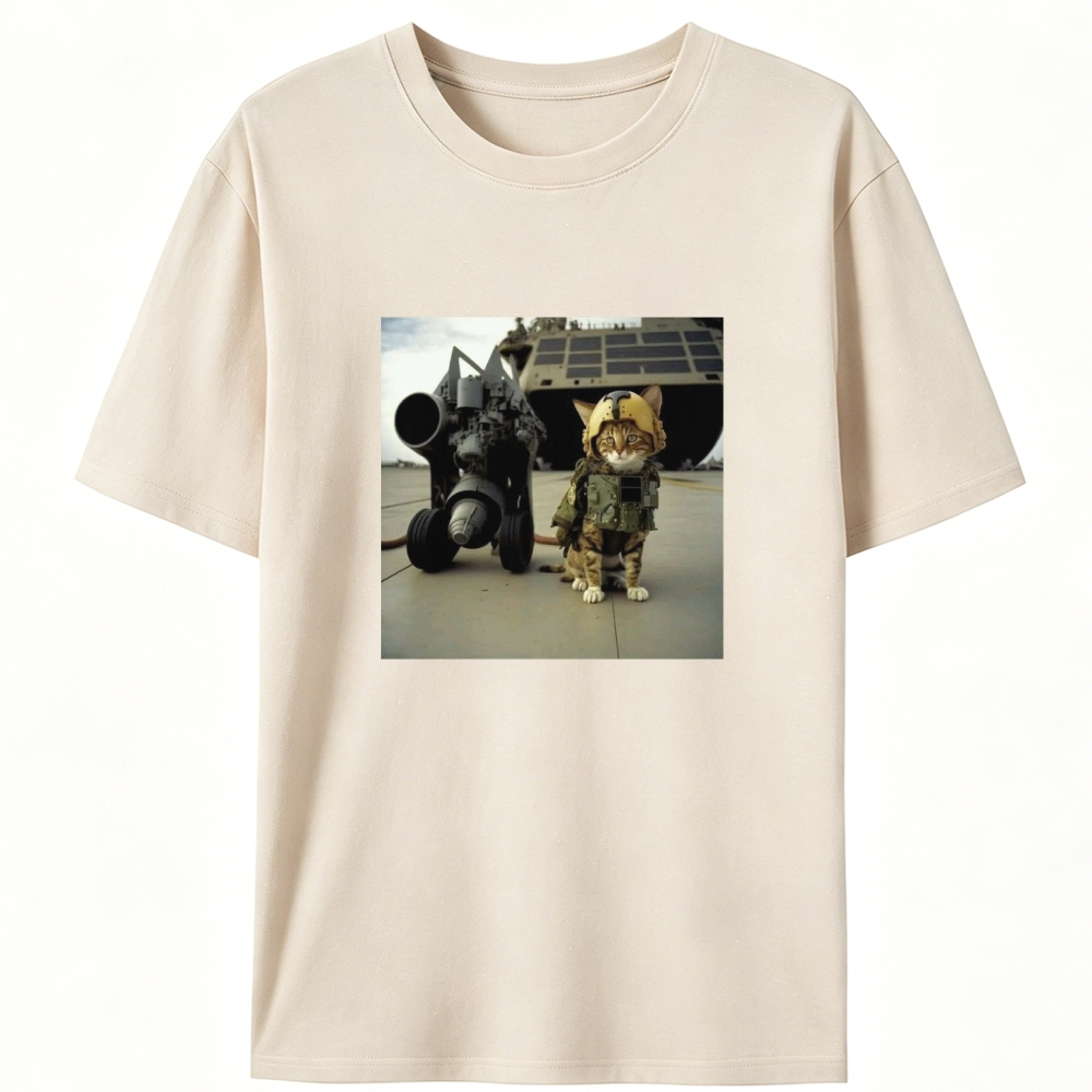 Carrier Missile Meow Retro Designed for Women - Slim Fit Cotton Tee